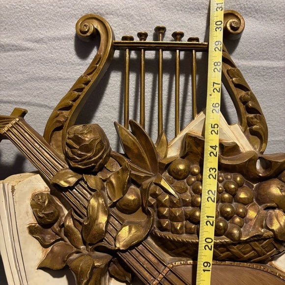 Vintage Syroco Inc 1971 Large Hanging Musical Hard Plastic Mandolin Wall Decor - Picture 3 of 11